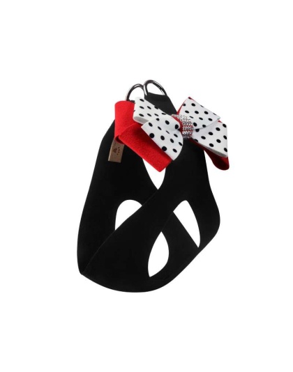 Black - Susan Lanci Designs Minnie Double Nouveau Bow Step In Harness - XXS