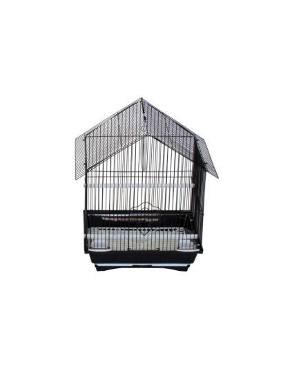 black - YML House Top Style Parakeet Cage - 13.3" x 10.8" x 17.8"