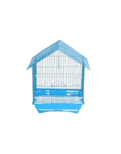 Blue - YML House Top Style Parakeet Cage - 13.3" x 10.8" x 17.8"