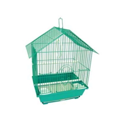 Green - YML House Top Style Parakeet Cage - 11" x 9" x 16"