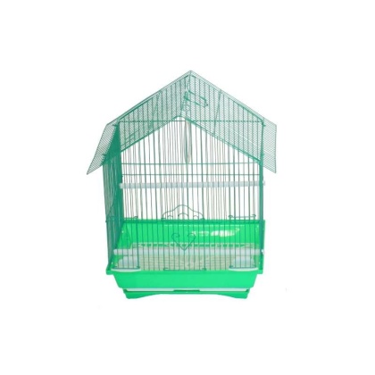 Green - YML House Top Style Parakeet Cage - 13.3" x 10.8" x 17.8"