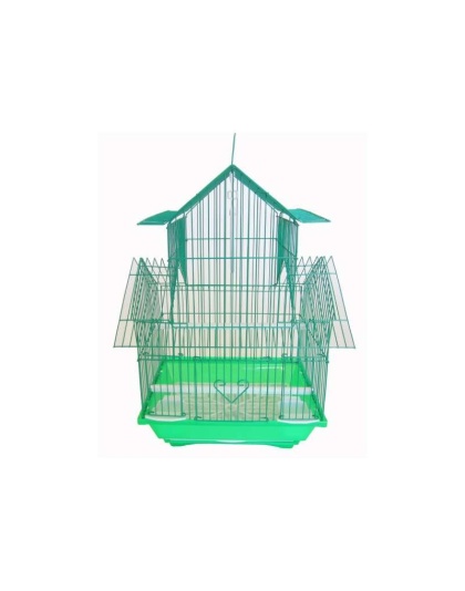 Green - YML Pagoda Top Parakeet Cage - Small - 11" x 9" x 16"