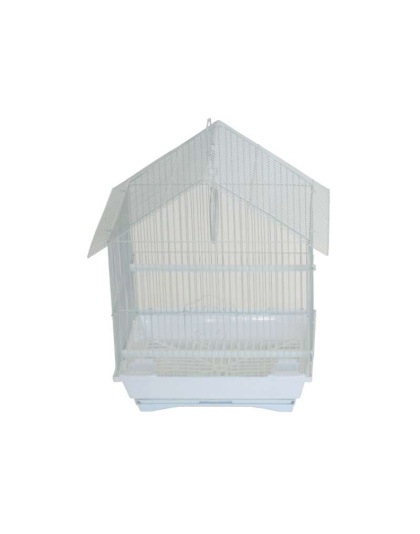 White - YML House Top Style Parakeet Cage - 11" x 9" x 16"