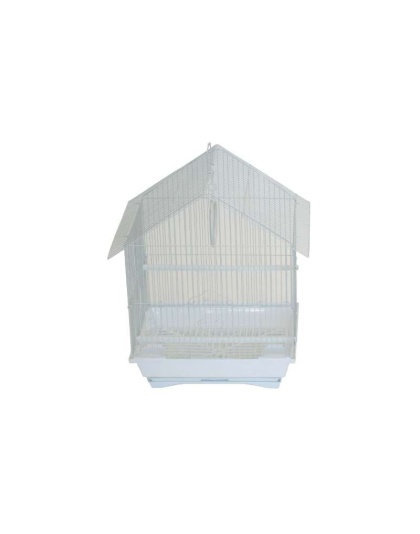 White - YML House Top Style Parakeet Cage - 13.3" x 10.8" x 17.8"