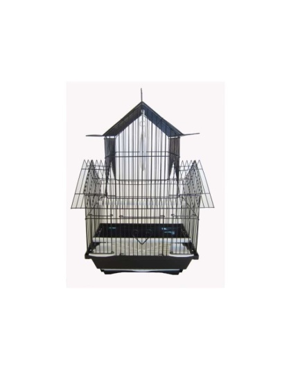black - YML Pagoda Top Parakeet Cage - Small - 11" x 9" x 16"