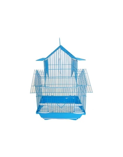 Blue - YML Pagoda Top Parakeet Cage - Small - 11" x 9" x 16"