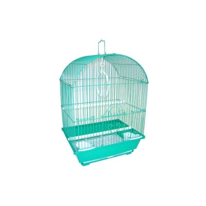Green - YML Round Top Style Parakeet Cage - 13.3" x 10.8" x 17.8"