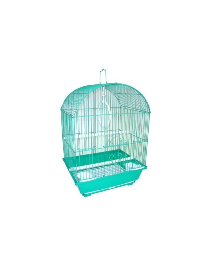 Green - YML Round Top Style Parakeet Cage - 13.3" x 10.8" x 17.8"