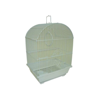 White - YML Round Top Style Parakeet Cage - 11 x 9 x 16