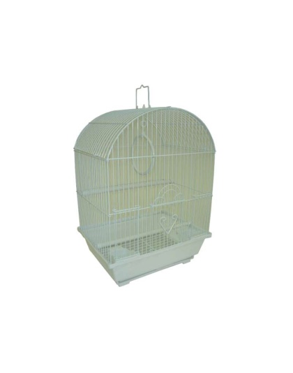 White - YML Round Top Style Parakeet Cage - 11 x 9 x 16