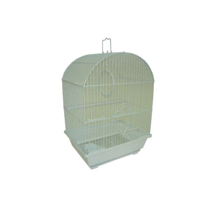 White - YML Round Top Style Parakeet Cage - 13.3" x 10.8" x 17.8"