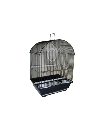 black - YML Round Top Style Parakeet Cage - 13.3" x 10.8" x 17.8"