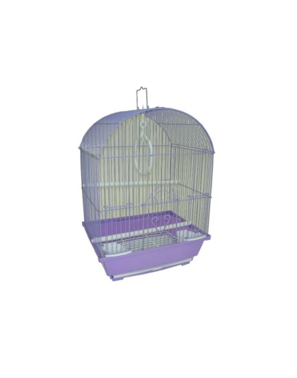 purple - YML Round Top Style Parakeet Cage - 11 x 9 x 16