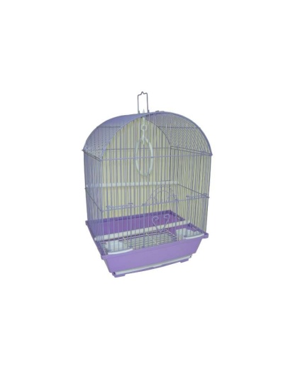 purple - YML Round Top Style Parakeet Cage - 13.3" x 10.8" x 17.8"