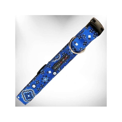 Blue - Bandana Dog Collars - M 1" width fits 12-18" neck