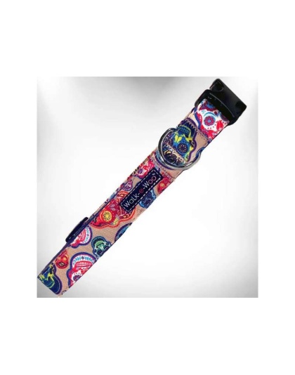 Day of the Dead - Day of the Dead - Dog Collars - XL 1.5" wide fits 18-28" neck