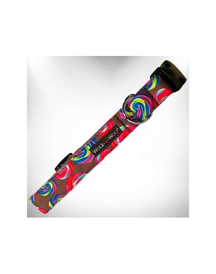 Lollipop on Chocolate - Lollipop Dog Collars - S 3/4" width fits 10-14" neck
