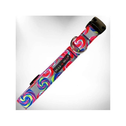 Lollipop on Grey - Lollipop Dog Collars - XS 5/8" width fits 8-12" neck