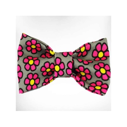 Pink - Daisies Doggie Bow Tie - Large 5"x 2.5"