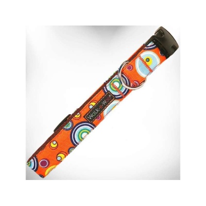 Orange - Martini Dog Collars - M 1" width fits 12-18" neck