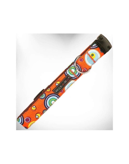 Orange - Martini Dog Collars - XL 1.5" wide fits 18-28" neck