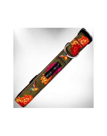 Hummingbird Flowers - Nature-Lover Collars - M 1" width fits 12-18" neck