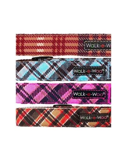 Hot Pink - Plaid Dog Collars - XS 5/8" width fits 8-12" neck