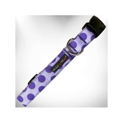 Purple - Polka Dot Dog - Monotone Collars - XL 1.5" wide fits 18-28" neck