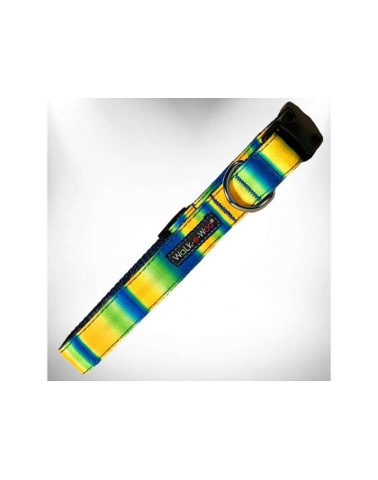 Blue/Green - Tie Dye Dog Collars - XL 1.5" wide fits 18-28" neck