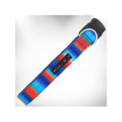 Blue/Orange - Tie Dye Dog Collars - XS 5/8" width fits 8-12" neck