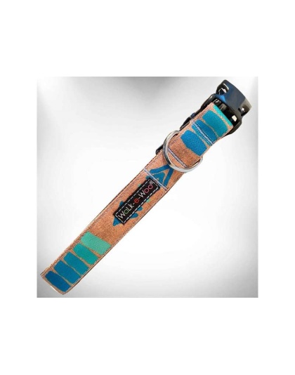 Teal - Tribal Dog Collars - M 1" width fits 12-18" neck
