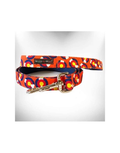 Colorado Orange - Colorado and Texas Dog Leads  - REGULAR Lead 1" width- 5' length