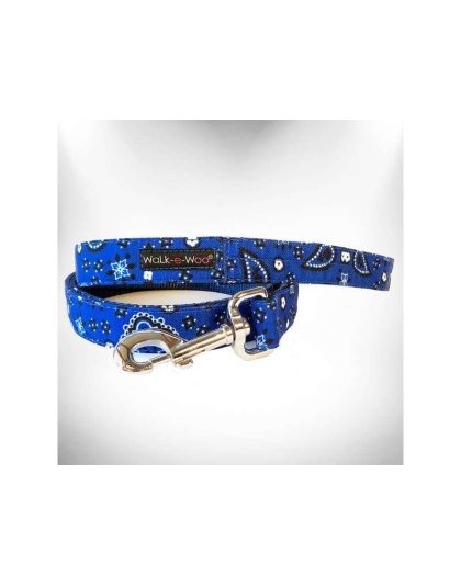 Blue - Bandana Dog Leads  - THIN Lead 5/8" width- 5' length
