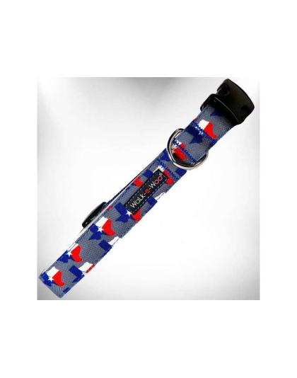 Texas Grey - Colorado and Texas Dog Collars - XL 1.5" wide fits 18-28" neck