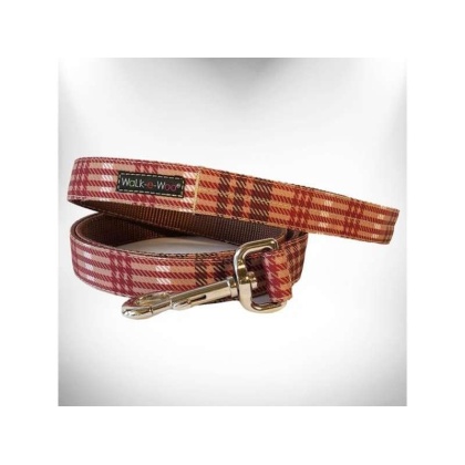Classic Brown - Plaid Dog Leads  - THIN Lead 5/8" width- 5' length