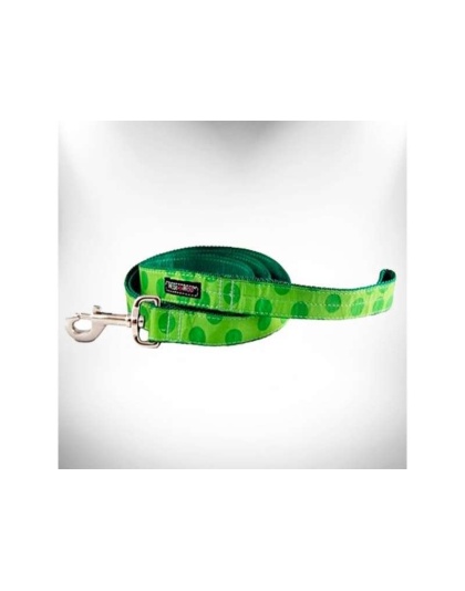 Green - Polka Dot Dog - Monotone Leads  - REGULAR Lead 1" width- 5' length