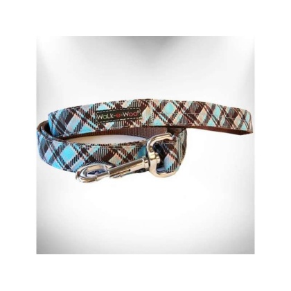 Steel Blue - Plaid Dog Leads  - REGULAR Lead 1" width- 5' length