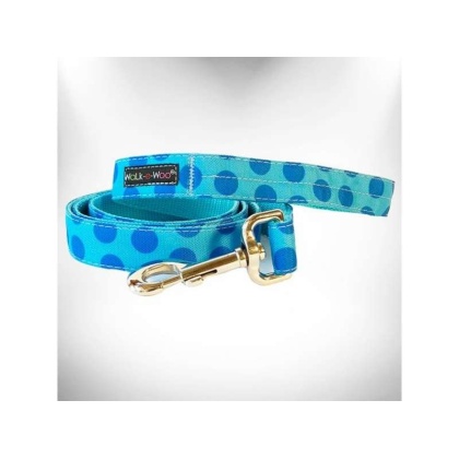 Turquoise - Polka Dot Dog - Monotone Leads  - REGULAR Lead 1" width- 5' length