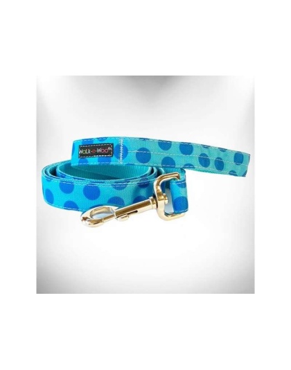 Turquoise - Polka Dot Dog - Monotone Leads  - REGULAR Lead 1" width- 5' length