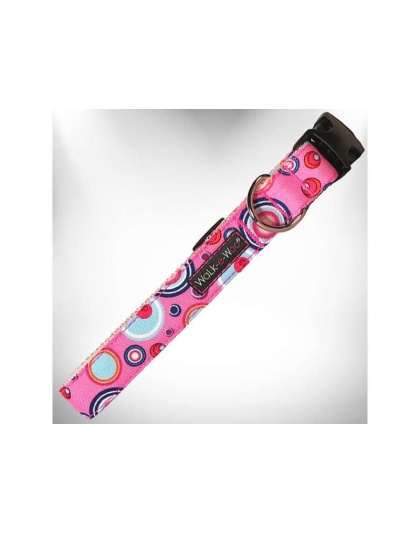 Pink - Martini Dog Collars - M 1" width fits 12-18" neck