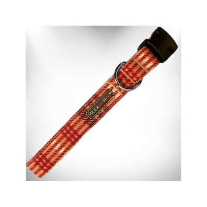 Classic Brown - Plaid Dog Collars - L 1" width fits 14-25" neck