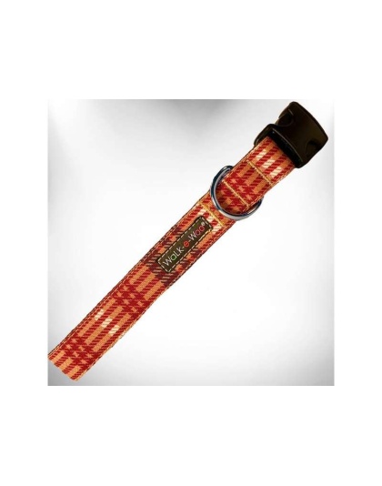 Classic Brown - Plaid Dog Collars - L 1" width fits 14-25" neck
