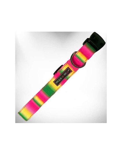 Pink/Green - Tie Dye Dog Collars - S 3/4" width fits 10-14" neck
