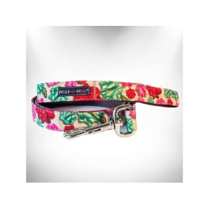 Mayan Flowers - Flower Dog Leads  - REGULAR Lead 1" width- 5' length