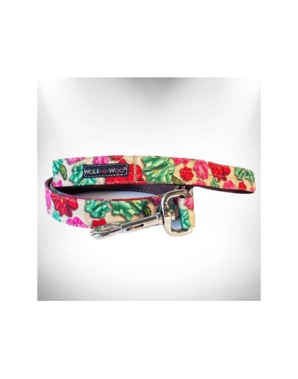 Mayan Flowers - Flower Dog Leads  - REGULAR Lead 1" width- 5' length