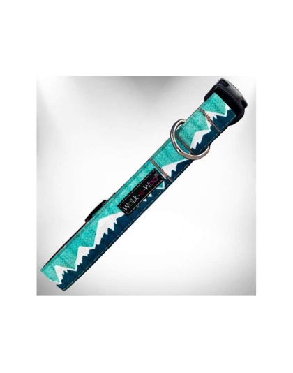 Wintergreen Snowcap Mtn - nowcap Mountain Dog Collars - M 1" width fits 12-18" neck