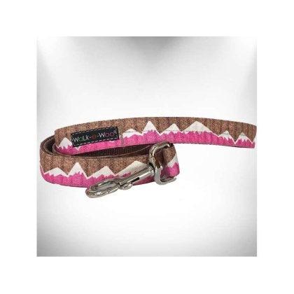 Pink  - Snowcap Mountain Dog Leash - THIN 5/8" width- 5' long