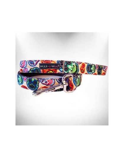 Day of the Dead - Tattoo Dog Leads  - THIN Lead 5/8" width- 5' length
