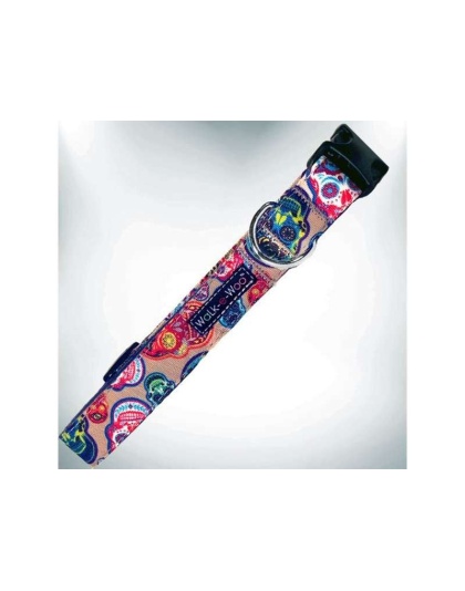Day of the Dead - Tattoo Dog Collars - L 1" width fits 14-25" neck