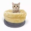 Grey - GOOPAWS 4 in 1 Self Warming Burrow Cat Bed, Pet Hideway Sleeping Cuddle Cave - 22" x14" x10"